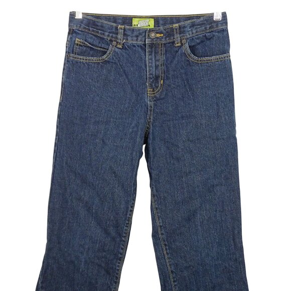 Old Navy Straight Leg Denim Jeans Boys Size 18 R Adjustable Waist Blue Cotton - Picture 2 of 12